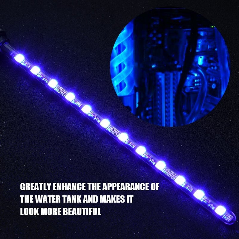 Tangxi 22CM Water Cooling Light, Acrylic & Glass Cover RGB Computer Cylinder Water Cooler Reservoir Light Universal Large 4P Connector LED Tube Lamp Lighting with Romote Control - Image 3